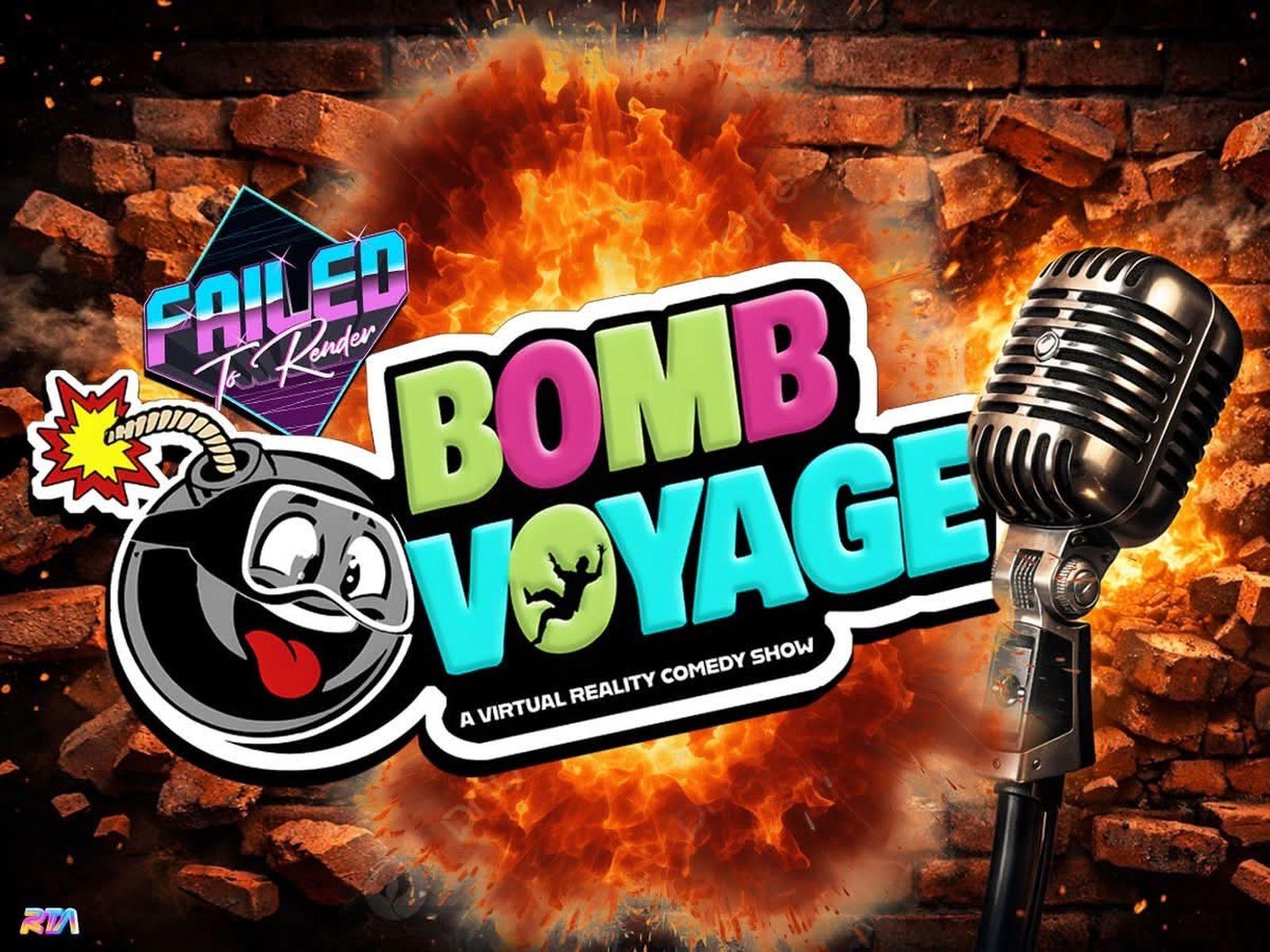 The Bomb Voyage! stage in VRChat, a virtual reality comedy show